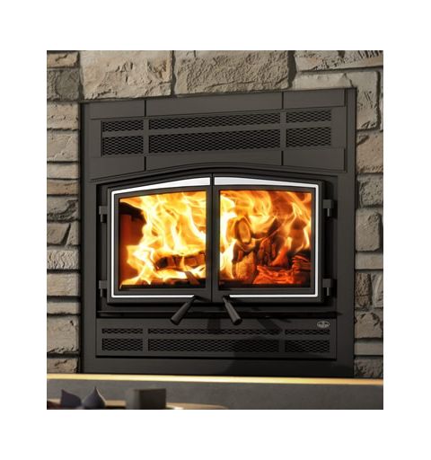 Osburn Stratford II Wood Fireplace - Prairie Style - Nickel Door - OB04007