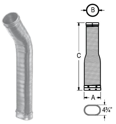 M&G DuraVent 6'' DuraLiner Oval-To-Round Flex Pipe 60'' - 4660-OR // 6DLR-60ORF