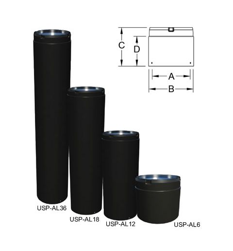 Selkirk 7 Ultimate StovePipe USP 2-10 Adjustable Length Pipe - 277010 - 7USP-AL12