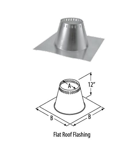 M&G DuraVent 5'' DuraTech Roof Flashings Flat Roof - 9351 // 5DT-FF