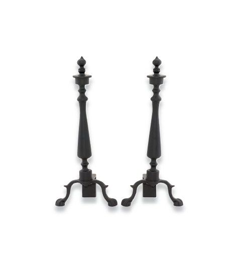 Uniflame Large Black Urn Nipple Andirons - A-1235