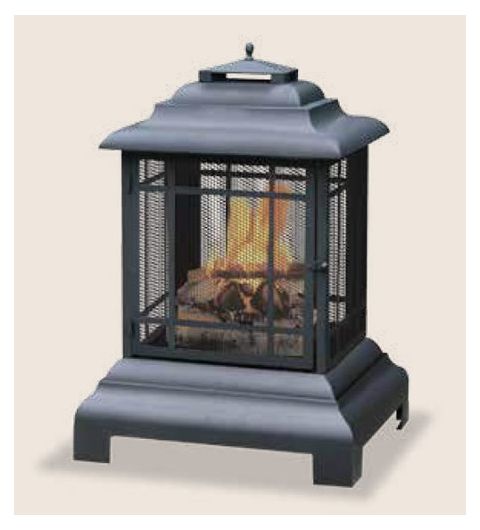 Uniflame Black Wood Burning Outdoor Firehouse - WAF501CS
