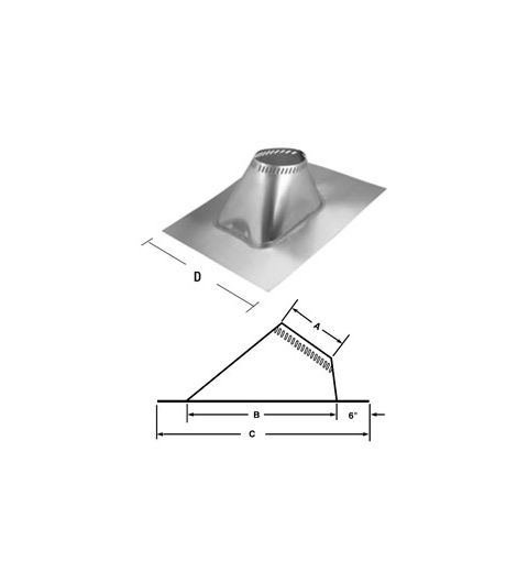 Selkirk MetalBest 6" Ultra-Temp Adj. Roof Flashing 24-36/12 - 6T-AF36
