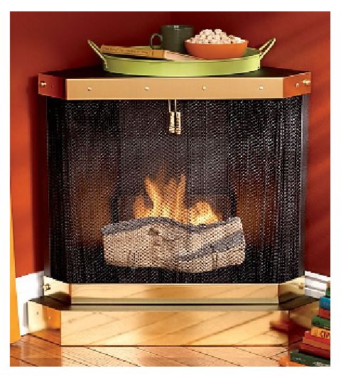 Sunjel Freemont Brass Trim Corner Gel Fireplace - Freemont-Brass