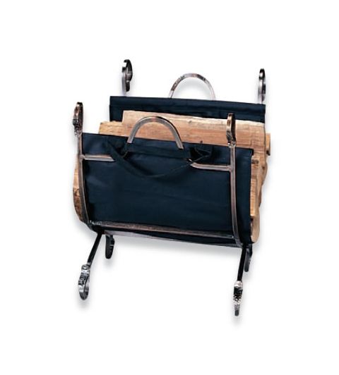 Uniflame Antique Copper Log Holder with Canvas Carrier - W-1270