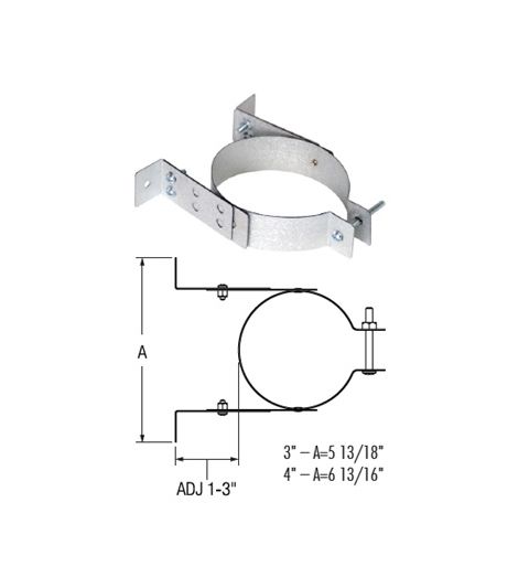 Selkirk 4 Ultimate Pellet Pipe Adjustable Wall Band - 824019 - 4UPP-WB