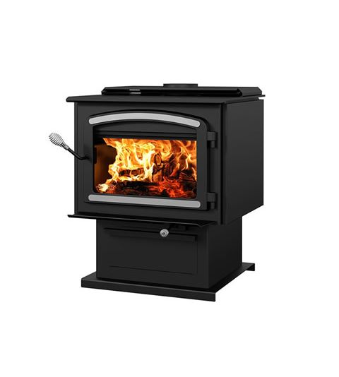 Drolet Escape 2100 Wood Stove Extra Large with Nickel Trims - DB03131