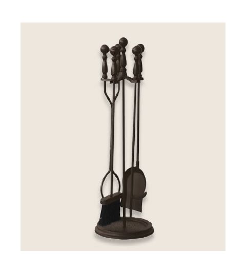 Uniflame 5 Piece Bronze Fireset With Ball Handles - F-1631B