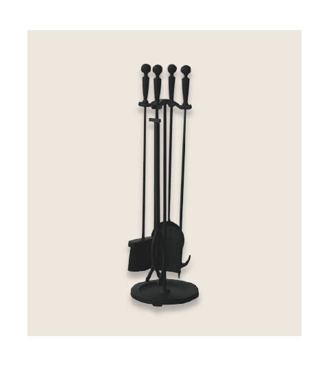 Uniflame 5 Piece Black Finish Fireset With Double Rods - F-1583B