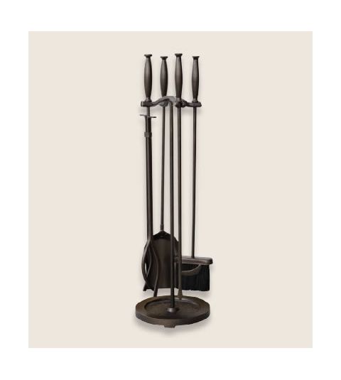 Uniflame 5 Piece Bronze Fireset With Cylinder Handles - F-1665
