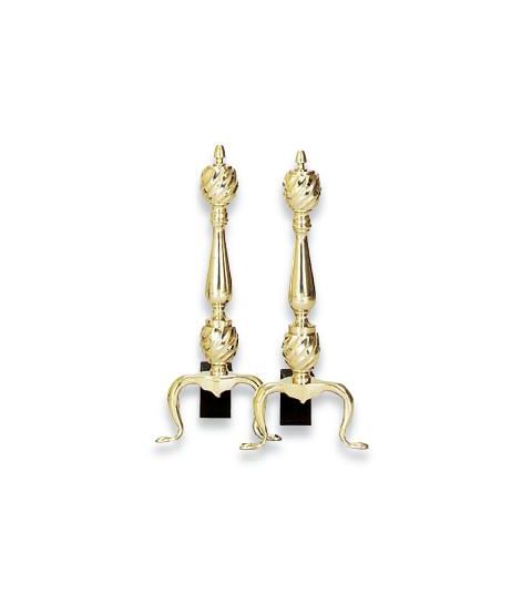 Uniflame Solid Brass Andirons - A-9232