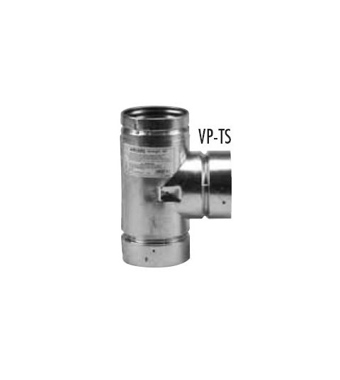 Selkirk 3" VP Pellet Pipe Tee w/ Tee Cap - Black - 3VP-TSB