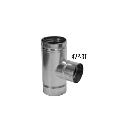 Selkirk 4" VP Pellet Pipe 4vp-3T 4 x 3 Tee w/Tee Cap-Black - 4VP-3TB