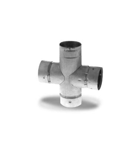 Security Chimneys 3'' SPX Pellet Vent Double Tee Black (Tee Cap Included) - 3SPXBTX