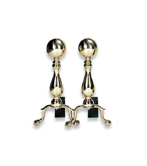 Uniflame Solid Brass Medium Ball Andirons - A-9122
