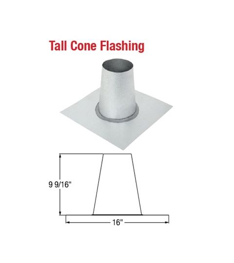 Selkirk 4 Ultimate Pellet Pipe Tall Cone Flashing - 824015 - 4UPP-TF