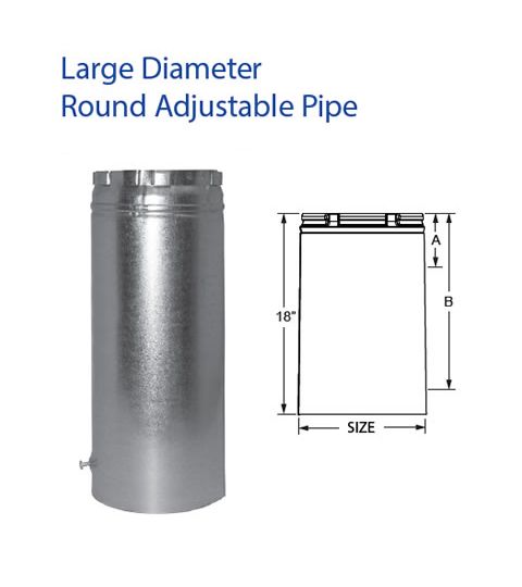 DuraVent 12 B-Vent 18 Adjustable Length Rigid Pipe - 12BV18A-1