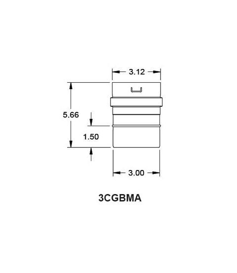 Metal-Fab Corr/Guard 3" D Burnham To Metal-Fab Adapter - 3CGBMA