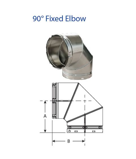 DuraVent 10 B-Vent 90 Degree Fixed Elbow - 10BVL90
