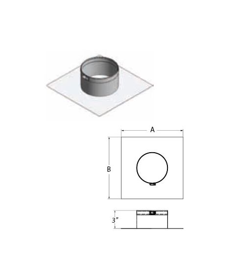 M&G DuraVent 6" Bottom Plate w/ Collar - BPC-6