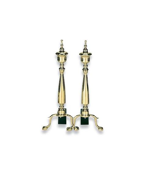 Uniflame Solid Brass Andirons - A-9126