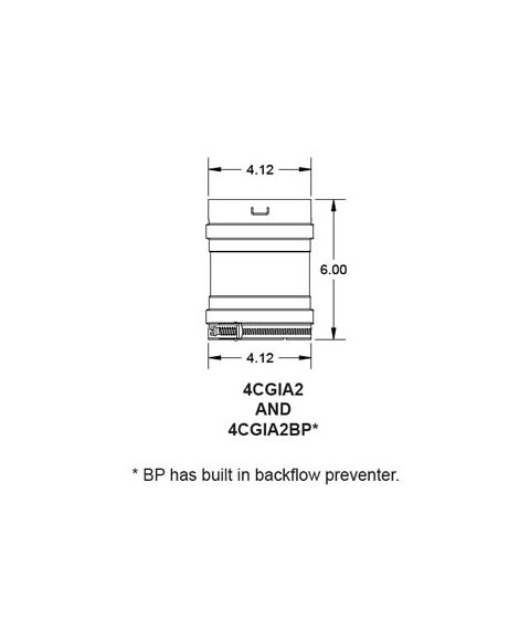 Metal-Fab Corr/Guard 4" D Dual Gasket w/ Backflow Preventer - 4CGIA2B