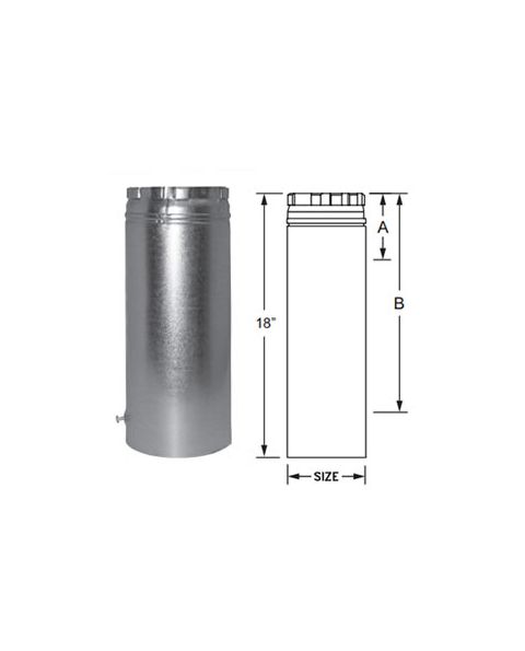 DuraVent 16 Round B-Vent 18 Adjustable Length Pipe - 16BV18A