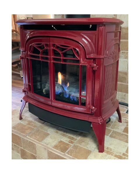 Vermont Castings Stardance Direct Vent Gas Stove (with or without optional IntelliFire Touch Technology) - Bordeaux Enamel - SDDVTBDSB / SDDVT-IFT-BD