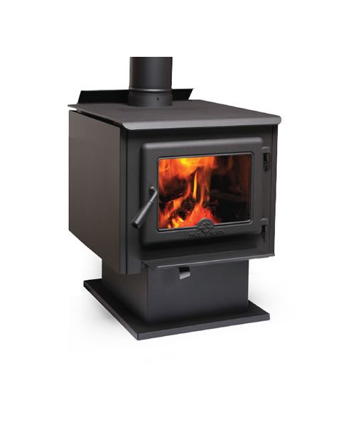 True North TN20 Wood Stove with Pedestal - Metalic Black - Series B - TN31010010