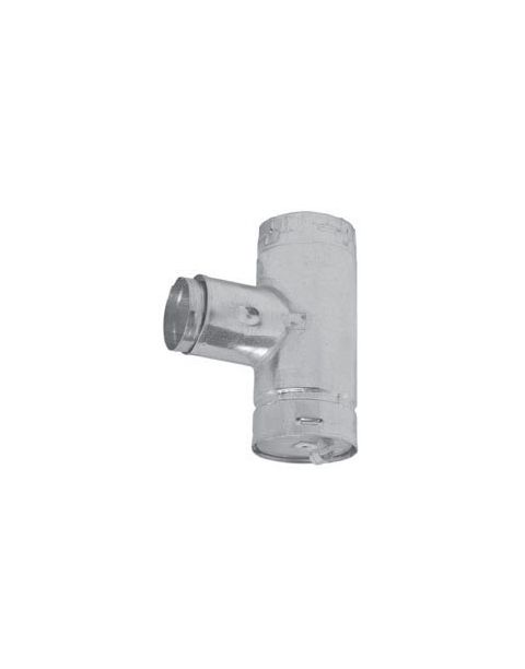 Metal-Fab Pellet Reduced Tap Tee w/Adapter - Black - 4PT3AB