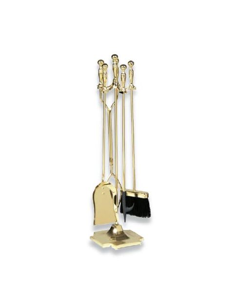 Uniflame 5 Piece Polished Brass Fireset (F-2191) - T51030PB