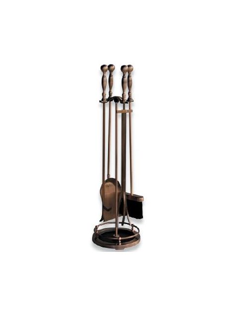 Uniflame 5 Piece Satin Copper Fireset - F-1372