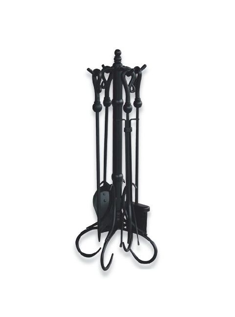 Uniflame 5 Piece Black Wrought Iron Fireset - F-1056