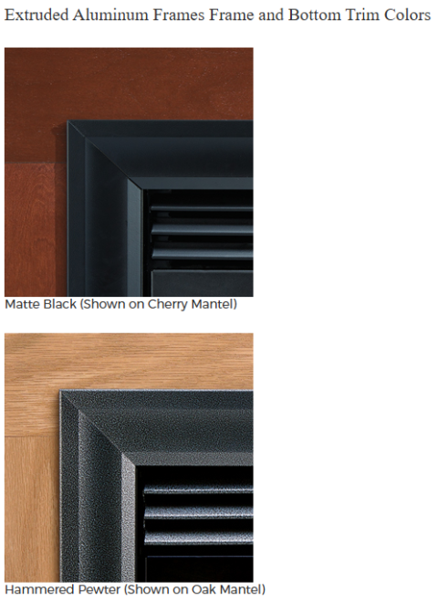 White Mountain Hearth Tahoe Deluxe 36 Clean-Face Direct-Vent Fireplace - Extruded Aluminum Frames Frame and Bottom Trim Colors