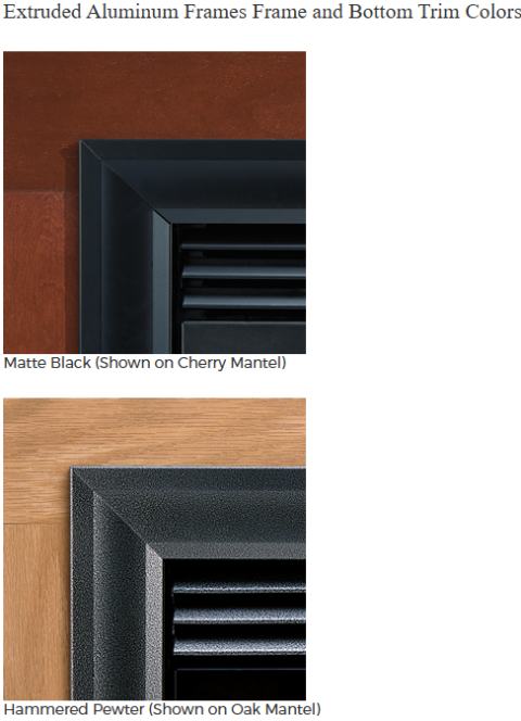 White Mountain Hearth Tahoe Premium 42 Direct-Vent Fireplace - Extruded Aluminum Frames Frame and Bottom Trim Colors