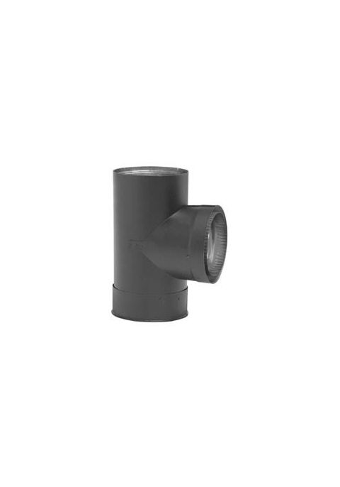 Metal-Fab Black Pipe 6" Tee w/Tee Cap Dbl. Wall - 6DWBT