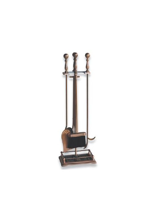 Uniflame 5 Piece Satin Copper Fireset - F-1375