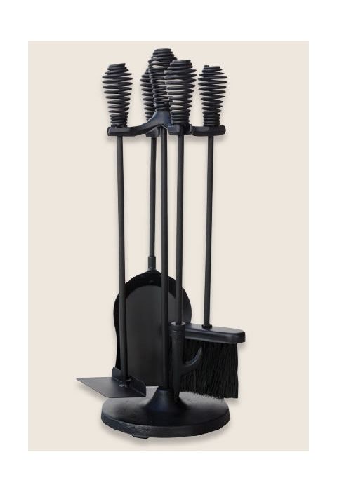 Uniflame 5 Piece Black Stoveset With Spring Handles - F-1032