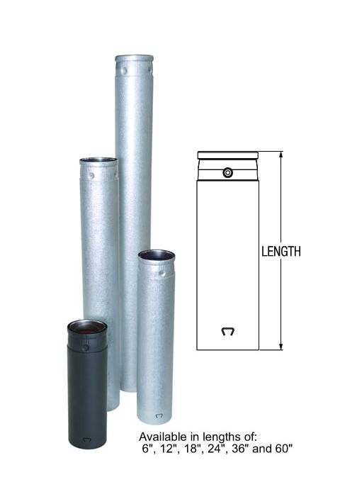 Selkirk 4 Ultimate Pellet Pipe - Straight Pipe - 18 Inch Length - Black - 824002B - 4UPP-18B