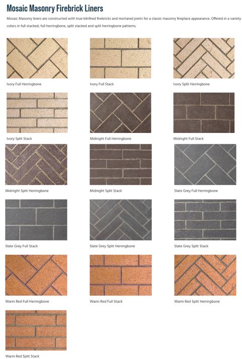 WRT6000 Series fireplace liner options