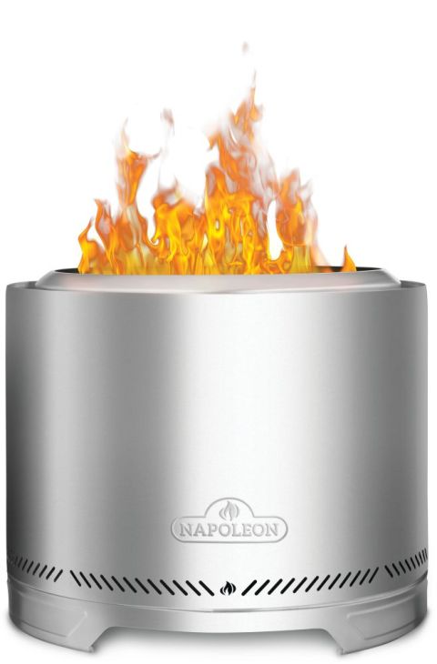 Napoleon Timberwolf Wood Fire Pit with flames