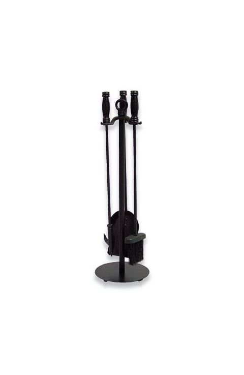 Uniflame 4 Piece Black Wrought Iron Fireset - F-1048