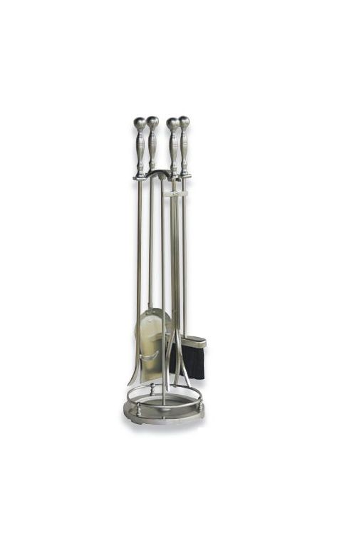 Uniflame 5 Piece Satin Pewter Fireset - F-7543