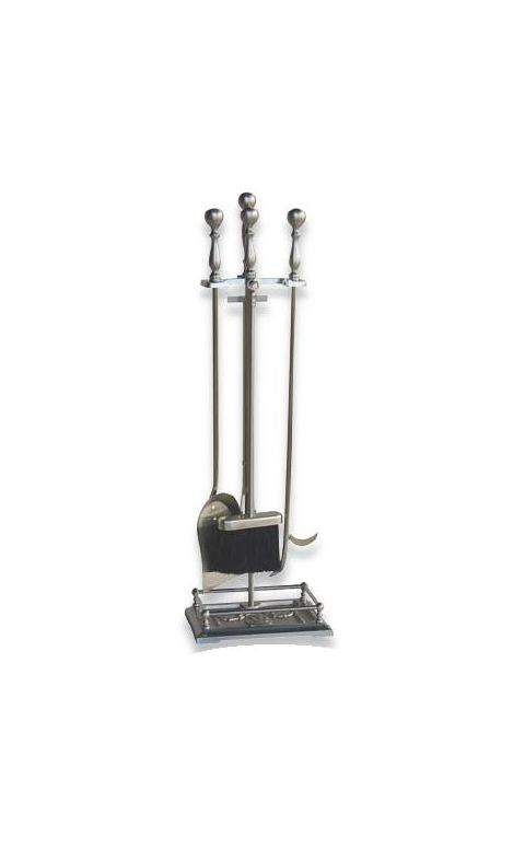Uniflame 5 Piece Satin Pewter Fireset - F-7527