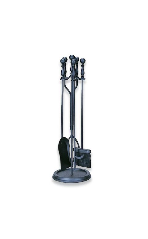 Uniflame 5 Piece Black Fireset with Ball Handles - F-1625