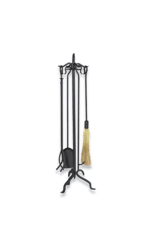 Uniflame 5 Piece Black Wrought Iron Extra Tall Fireset - F-1269