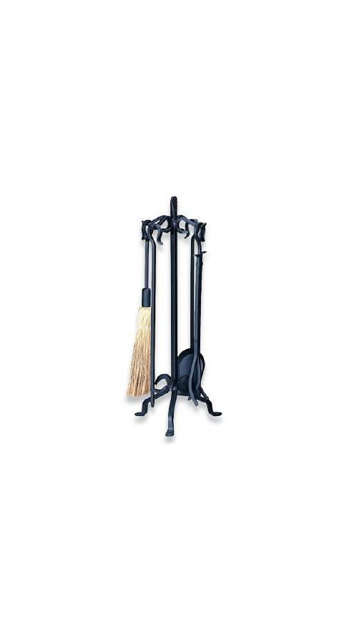 Uniflame 5 Piece Heavy Weight Black Wrought Iron Fireset - F-1267