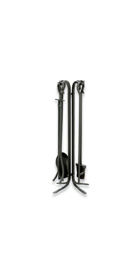 Uniflame 5 Piece Black Wrought Iron Fireset - F-11140