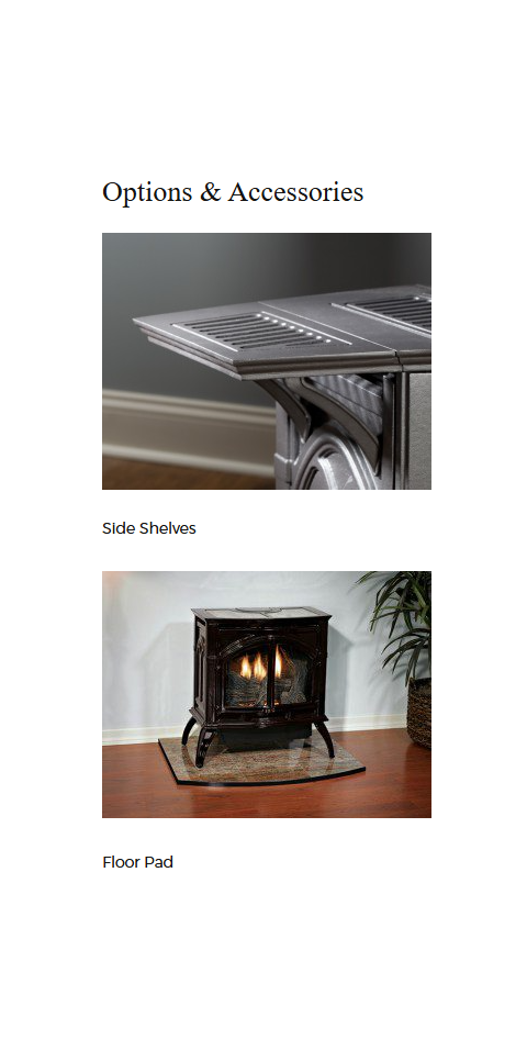 White Mountain Spirit Stoves Vent-Free Small, Medium Accesories and Options