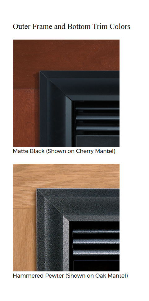 White Mountain Vail Vent-Free Premium 24 - Outer Frame and Bottom Trim Colors